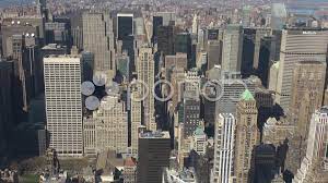 Zoom In Aerial View New York Nyc Manhattan Business Tower Traffic Car Street Usa Stock Footage Nyc Manhattan Business York Aerial View Aerial New York