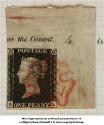 Plate 4 Corner Single Used Postage Stamps Stamp Collecting Penny Black