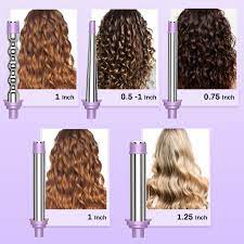 Naturally, small rollers will give you small curls, and big rollers will give you waves or big volume, depending on your hair's thickness and texture. Buy Curling Iron 5 In 1 Hair Curler Curling Wand Set With 5 Interchangeable Barrels 0 5 To 1 25 Hair Wand For Wavy Hair Styling With Lcd Temperature Adjustment Gifts For Women Online In Vietnam B08gzygt5w