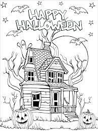 Free s for kids halloween8147. Halloween Haunted House Halloween Adult Coloring Pages
