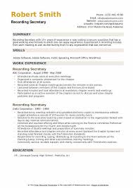 1.1 recommendation implemented the government agrees with the committee's recommendation. Recording Secretary Resume Samples Qwikresume
