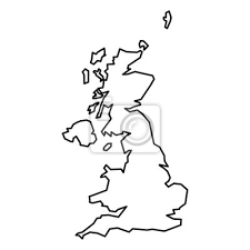 Er liegt auf den britischen. Schwarz Kontur Karte Von Grossbritannien Leinwandbilder Bilder Nordirland Vereinfacht Wales Myloview De