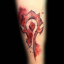 Horde tattoo by miryam lilac. 60 Wow Tattoo Ideas The Best World Of Warcraft Tattoos