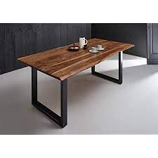 Check spelling or type a new query. Sam Quintana Dining Room Table Real Wood Solid Acacia Wood Metal Legs Amazon De Home Kitchen