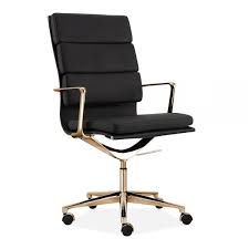 Chaise De Bureau Rembourree Avec Dossier Haut Noir Or Gold Office Chair Black Office Chair Best Office Chair
