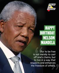 Today we celebrate the birthday of Nelson Mandela. Incredible orator,  writer, activist and leader, we thank you for your example and lifelong  work. Nelson Mandela was born in South Africa in 1918.