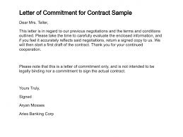 Letter Of Commitment For Contract Sample Lettering Letter Example Letter Sample