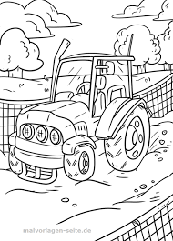 Seite 1 von 1 1. Malvorlage Traktor Fahrzeuge Bauernhof Kostenlose Ausmalbilder