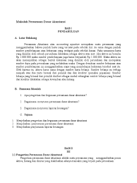 Biasanya, rumusan masalah terdapat dibagian awal bab, yaitu bab pendahuluan. Makalah Persamaan Dasar Akuntansi