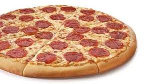 There are 340 calories in 1/4 pizza (123 g) of domino's pizza thin crust pepperoni pizza (medium). Little Caesars Hot N Ready Pepperoni Pizza Nutrition Facts