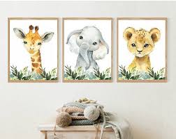 Safari Nursery Prints Set Of 6 Prints Nursery Decor Nursery Etsy Safari Animal Prints Nursery Nursery Animal Prints Safari Animals Nursery