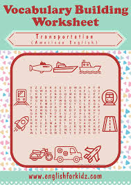 transportation worksheets word search