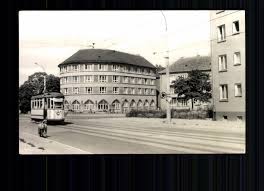 Vue sur la maison gleim. Halberstadt Harz Heinrich Heine Platz Briefmarken Holsten