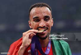 Silver medalist Orlando Bennett of Team Jamaica poses for a photo on...  News Photo