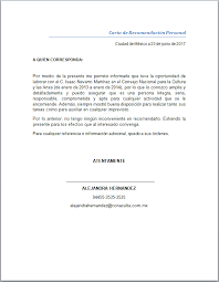 Cartas de presentación para una empresa. Carta De Recomendacion Personal