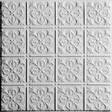 Commercial ceiling tiles 2×4 2. Ceilume Fleur De Lis White 2 Ft X 2 Ft Lay In Or Glue Up Ceiling Panel Case Of 6 V3 Flr 22wto 6 The Home Depot