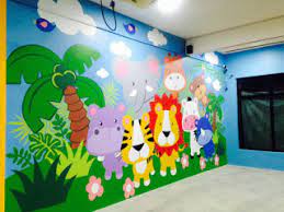 Paling keren undangan pernikahan tema stitch panda assed. Wow 30 Lukisan Dinding Tk Tema Binatang Rudi Gambar