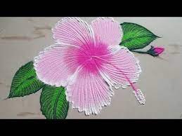 Easy Hibiscus Flower Rangoli Design By Sangeeta Hibiscus Flower Muggulu Kolam Design Yout Simple Flower Design Rangoli Designs Flower Flower Rangoli