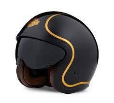The Rich Gloss And Simple Pinstriping Give The Bougie Sun Shield M06 3 4 Helmet Sleek Understated Style This 3 4 Mo Helmet Harley Davidson Motorcycle Helmets