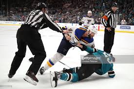 San jose sharks' barclay goodrow. Barclay Goodrow Of The San Jose Sharks Fights With Robert Bortuzzo Of San Jose Sharks St Louis Blues Louis Blue
