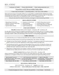 Babysitter Resume Sample Monster Com