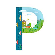 Position of q in english . Alphabet Letter P Cartoon Flat Style Greeting Card By Popmarleo