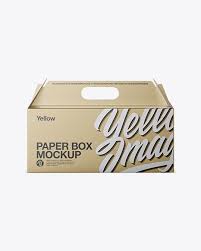 Metallic Paper Box Mockup Front View In Box Mockups On Yellow Images Object Mockups Free Psd Mockups Templates Psd Mockup Template Mockup Free Psd