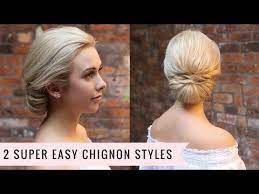 2 Super Easy Chignon Styles By Sweethearts Hair Youtube Easy Chignon Easy Bun Hairstyles Easy Updo Hairstyles