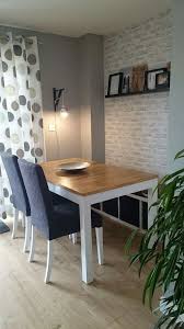 Ikea Bjursta Table And Henriksdal Chairs Revamp With The Addition Of Kallax Bench Brick Ef Brick Wallpaper Dining Room Dining Table Makeover Ikea Dining Table