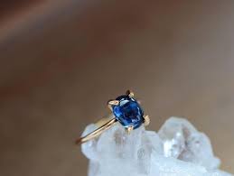 Kyanite Ring Blue Gemstone Gold Ring Delicate Simple Everyday Jewelry Stackable Ring Blue Stone Prong Ring Gold Gemstone Ring Blue Gemstones Kyanite Ring