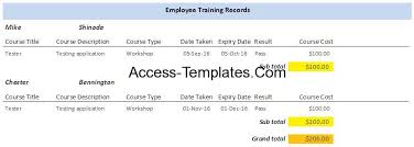 Each of the menus conveys different training information but all are connected to each other. Employee Training Plan Template For Microsoft Access Access Database And Templates