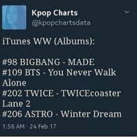 Kpop Charts Itunes Ww Albums 98 Bigbang Made 109 Bts You
