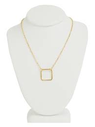  square st michael silver plated necklace. Small Gold Square Necklace Yumi Jewelry Plants