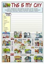 This Is My City English Esl Worksheets Direcciones En Ingles Cosas De Ingles Ejercicios De Ingles