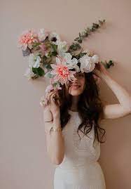 White Magazine Flower Photoshoot Portrait Photography Creative Spring Aesthetic