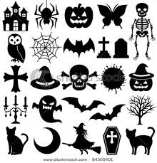 Black Icons Stock Vector 84305401 Shutterstock Halloween Icons Halloween Silhouettes Halloween Templates