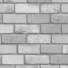 The most common gray brick wallpaper material is vinyl. Diamond Brick Wallpaper Silver Grey Arthouse 669401
