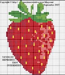 Grille Gratuite Point De Croix Une Fraise 1 Passion Creative Point De Croix Point De Croix Facile Chats En Points De Croix