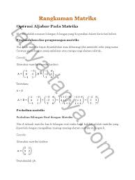 Contoh soal matriks dan jawabannya lengkap dengan cara nya. Rangkuman Matriks Pdf