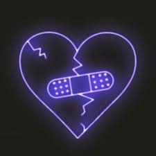Aesthetic Broken Heart Black And Blue Wallpaper 