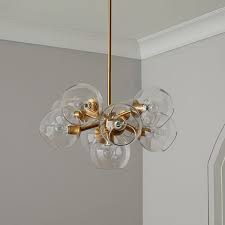Staggered Glass 9 Light Chandelier Clear Glass Chandelier Bedroom Ceiling Light Chandelier Lighting