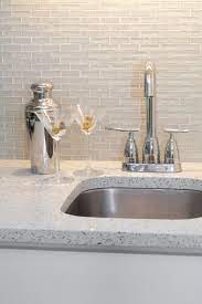 Geos is a product designed for those that are environmentally conscious and love the look of visually striking surfaces. Great Little Bar In Geos Recycled Glass Surface In Ocean Shell Geosrecycledglasssurfac Glass Kitchen Countertops Kitchen Cabinets Decor Kitchen Design Color