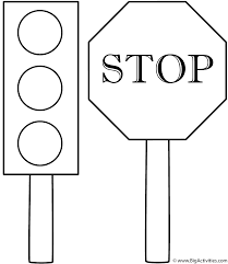 Stop signs can be created with the printable images using your computer and a few basic craft supplies. Traffic Light And Stop Sign Coloring Page Safety