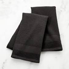 Black And White Dish Towels Black Terry Waffle Weave Dish Towels Set Of 2 Reviews Crate And Barrel With Images Waffle Weave Black Towels Crate And Barrel