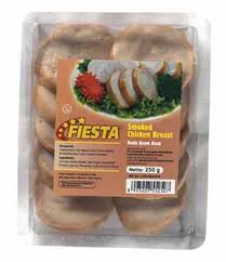 1 bagian dada ayam, slice, 1 ruas jahe, geprek dan iris tipis, 1 siung bawang putih halus, 2 siung bawang putih cincang, 1/2 siung bawang bombay, 10 buah kapri, 1 sdm saos tiram, 1 sdm minyak untuk menumis, 1 sdt sesame oil, secukupnya garam, lada. Daging Dada Ayam Asap Frozfood