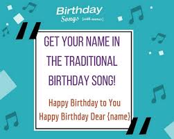 Traditional Happy Birthday Song With Name Free Download Mp3 Get Your Name In The Traditional Birthday Song For Only 75 Inr Find Us At Www Birthdaysongswithnam Birthday Songs Happy Birthday To You How To Memorize Things