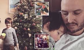 Rachael Bland's widower celebrates early Christmas with their son Freddie,  3, and his mother-in-law