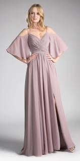 Cinderella Divine Cj267 Mauve Cold Shoulder Long Formal Dress Ruched Bodice Discountdressshop Spring Dresses Classy Wonderful Dress Flattering Gown