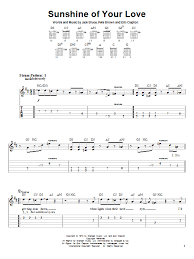Sunshine Of Your Love By Cream Easy Guitar Tab Guitar Instructor Sunshine Of Your Love Easy Guitar Tabs Guitar Tabs