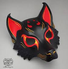 Kitsune Mask Black Red Kitsune Mask Kitsune Mask